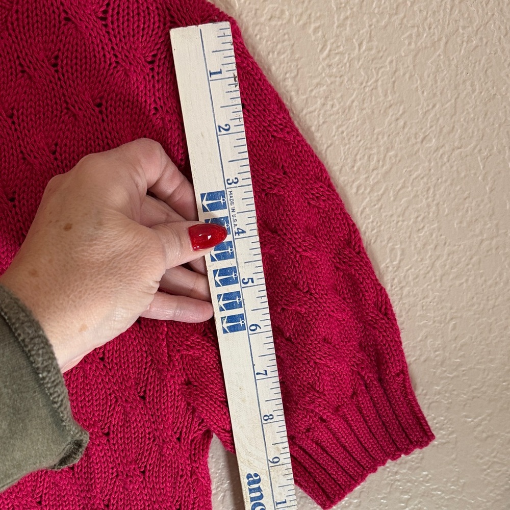 Vintage Classic Pink/fuchsia Cable Knit Sweater - Picture 9 of 12
